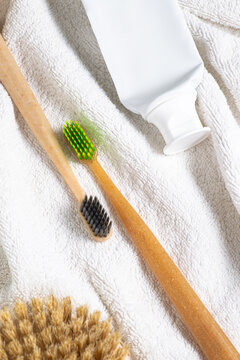 Sustainable toothbrush and toothpaste for morning dental care