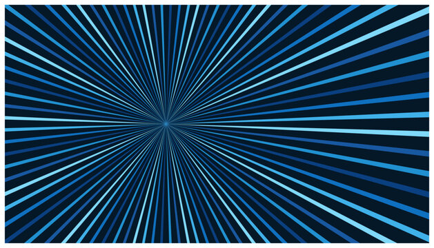 Abstract explosion of thin blue lines creating a deep perspective effect.