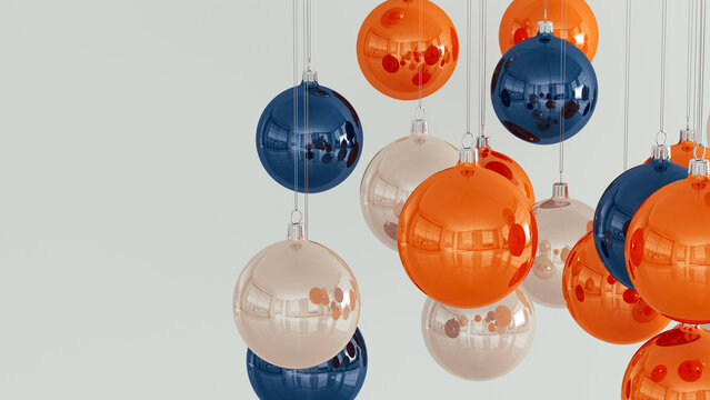 Christmas Baubles Framing Wide Copy Space