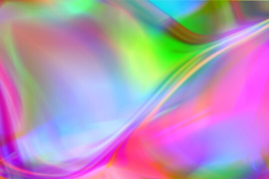 Iridescent curved abstract technology background with neon color
