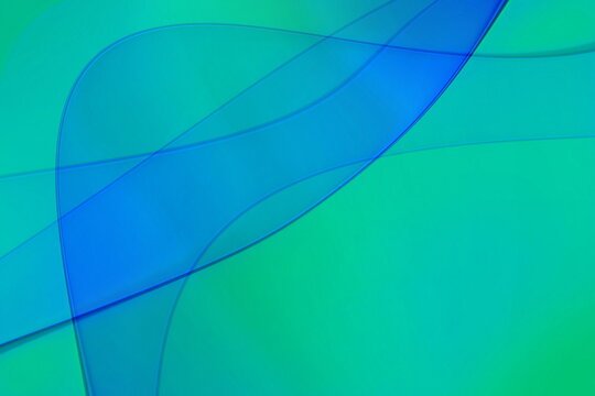 Abstract blue curve on turquoise technology background