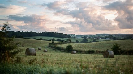 Naklejka premium A serene rural landscape perfect for celebrating the peaceful spirit of the labor day holiday weekend outdoors