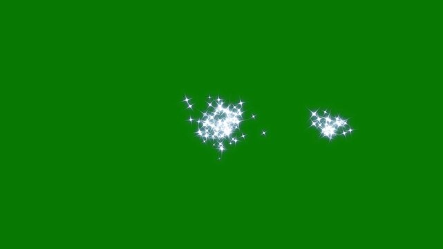 Particle magic tail sparkling glitter star dust animation, twinkle star light durst, sparkling stars shine with glowing doodle effects, fairy sparkle pop-up, on green screen background, 4k video