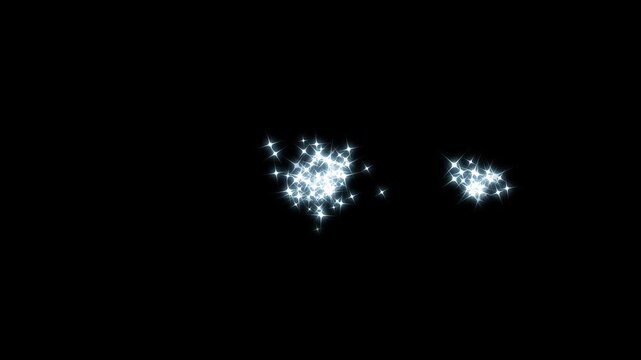 Twinkle star glitter trail and shining light blast transition, sparkling stars shine animation with glowing doodle effects, fairy tail glitter particles sparkling, on black screen background, 4k