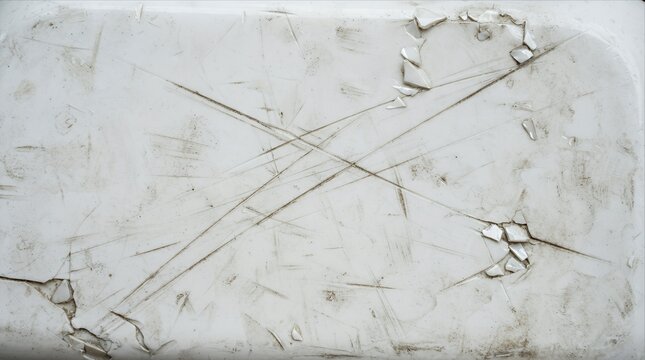 White scratched plastic surface