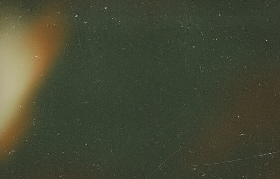 Vintage 35mm Film Grain Texture Background with Light Leak and Dust Scratch Overlay Effect