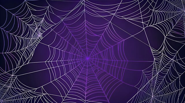 Halloween Spiderwebs Background Dark Purple Spooky Texture Gothic Design Mystical Creepy Night Web