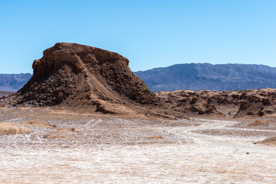 Arid rock formation in Valle de Marte, Atacama Desert