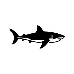 Fototapeta premium Isolated Silhouette of a Great White Shark