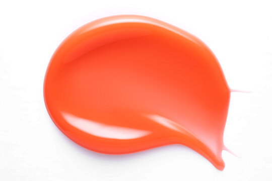 Red lip gloss smear on clean white background