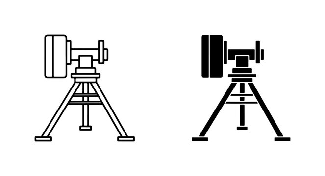 Vintage Camera Icons, Retro Photography Equipment, Old Film Device Vector Set