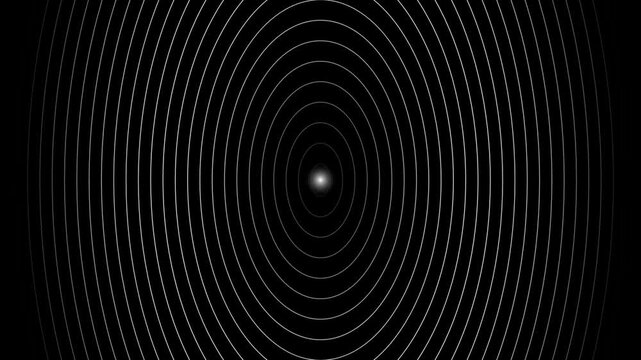 Minimalist Black and White Geometric Oval Ripple Tunnel VJ Loop