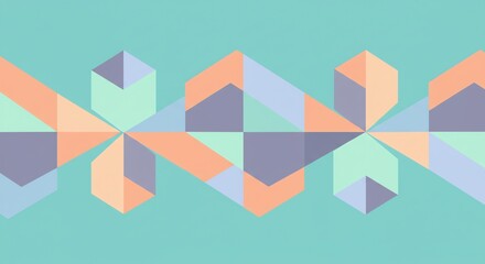 Seamless pattern of geometric pastel cubes