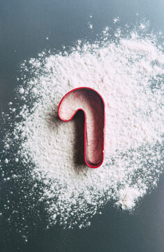 Holiday: Candy Cane Cookie Cutter In Flour