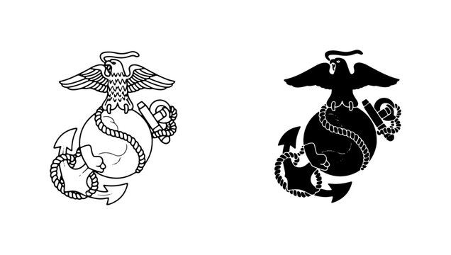 USMC Emblem Vector, Eagle Globe Anchor Symbol, Military Insignia, United States Marine Corps Logo