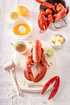Teasty and fresh lobster flavored with butter and orange.