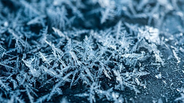 Frost and Ice Crystal Macro Texture Background