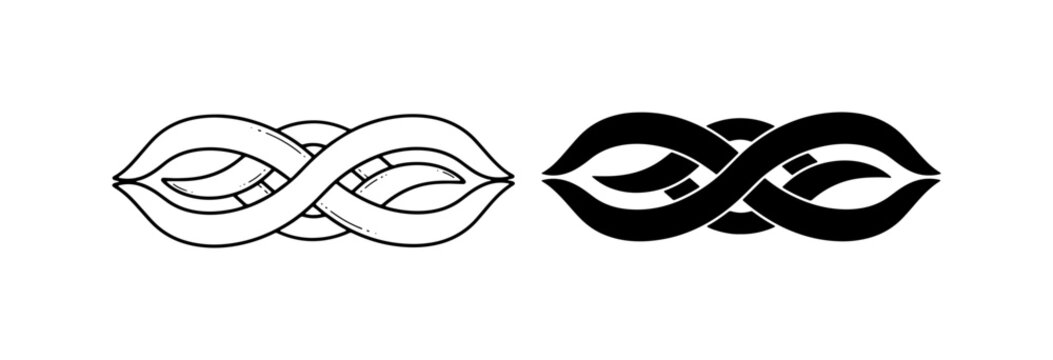 Elegant Celtic Knot Vector, Intertwined Loops Design, Black and White Ornate Symbol