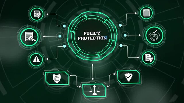 Safeguarding corporate operational guidelines using a neon interactive Policy protection interface