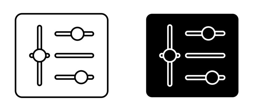 Control Icon. Settings Editable Line And Solid Icon