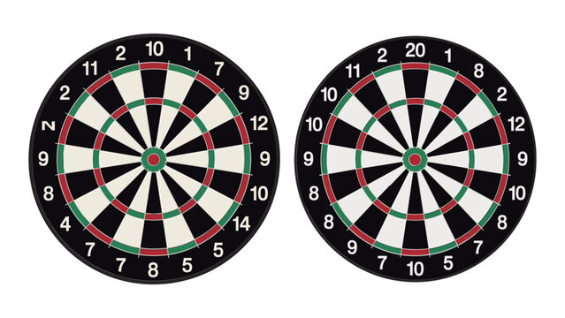 Two Darts Boards on Black Background illustration 