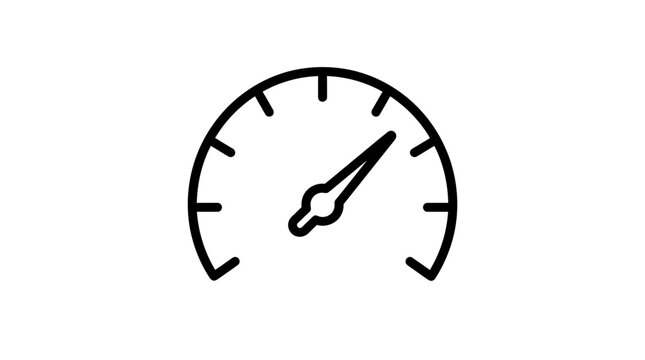 Speedometer gauge icon for performance and measurement.