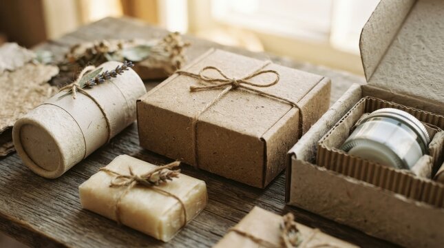 Natural handmade soap and candle gift set