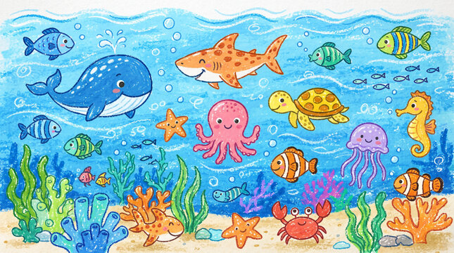 underwater world fishes