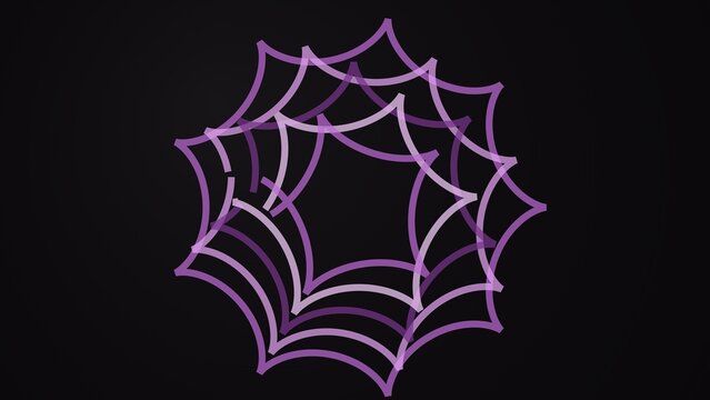Purple geometric hypocycloid star shape on black background for digital design