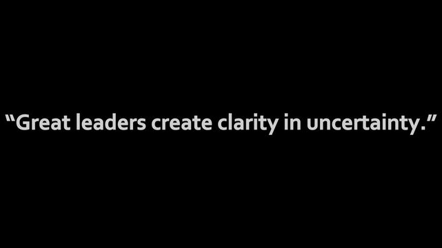 Typography featuring white quotes against a solid black background conveying leadership principles and motivational wisdom for professionals.