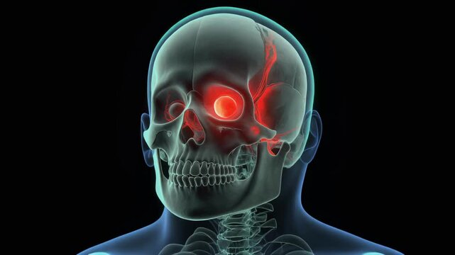 Sphenopalatine Ganglion Shown in Layered Skull Base Neurovascular Medical Visualization