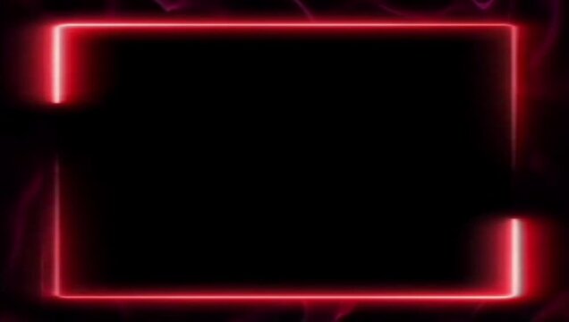 Glowing Red Neon Frame with Plasma Wave Effect
