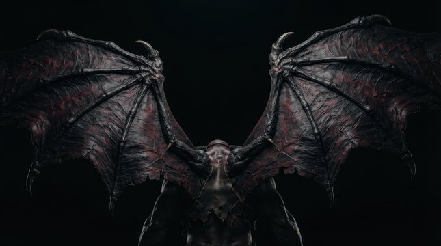 Demon wings closeup from behind