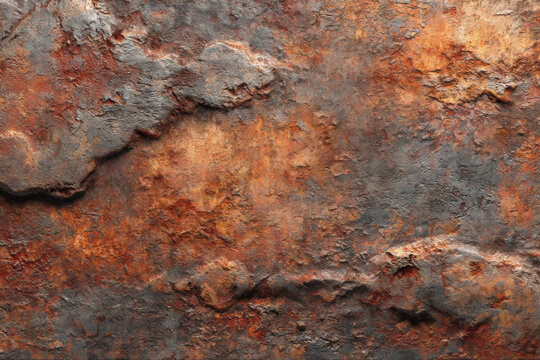 Seamless Rusty Metal Texture with Corroded Iron and Brown Oxidation