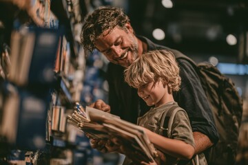 Obraz premium Happy Family Preparing for New School Year