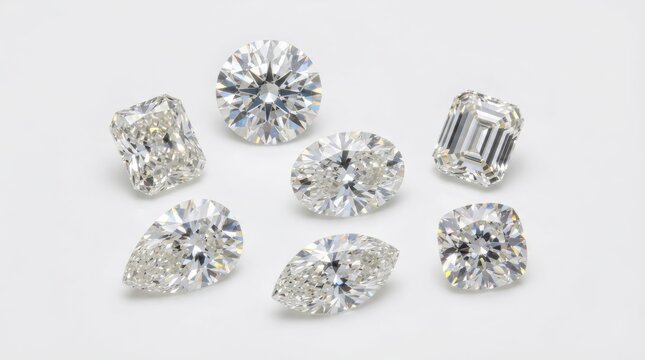 Collection of various cut diamonds and gemstones
