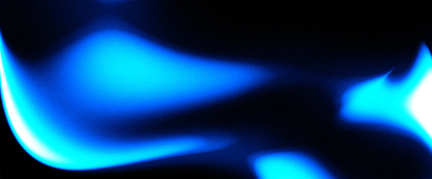 Vibrant electric blue and cyan swirling gradient background with grainy noise texture and dynamic motion blur. for technology website banners, digital marketing posters, futuristic social media header