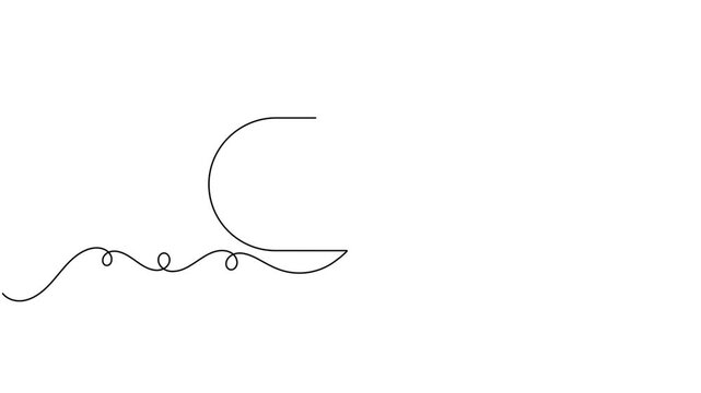 Modern medical capsule and cross icon sign continuous one line drawing moving on white background animation