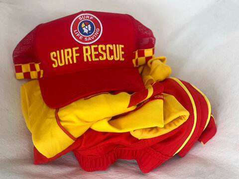Surf Rescue Uniform on an Outdoor Chair
