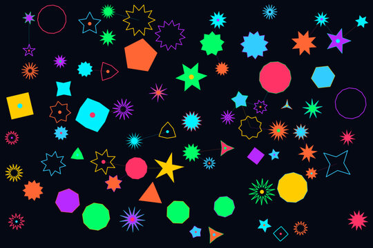 Abstract geometric pattern with collection vibrant multicolored