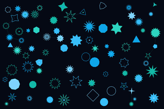 Abstract geometric pattern with collection scattered geometric