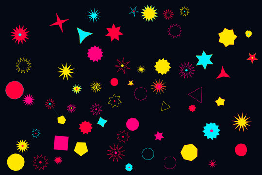 Abstract geometric pattern with collection assorted geometric