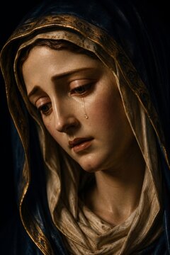 Our Lady of Sorrows with a Single Tear