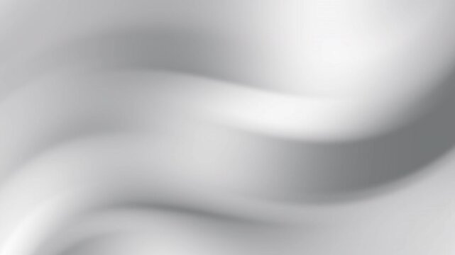 Silver gradient enhances the flowing white and gray abstract smooth shape with a modern metallic touch.