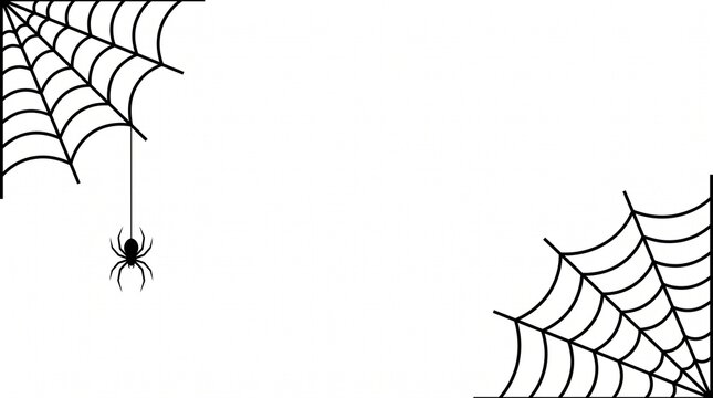 Spider web black with transparent background
