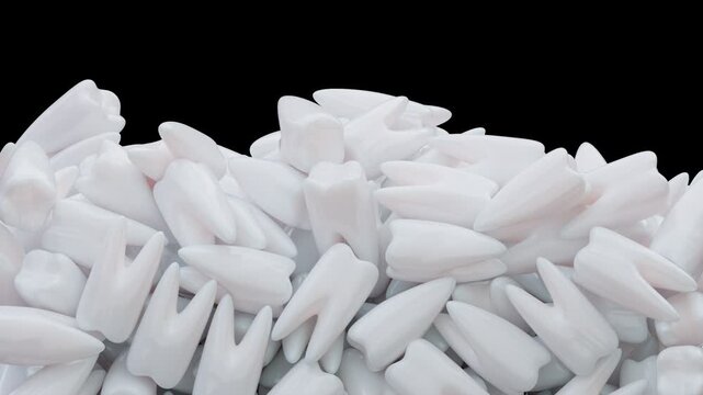 White Tooth Teeth Animation Curtain Transition Effect Transparent Background Alpha Channel