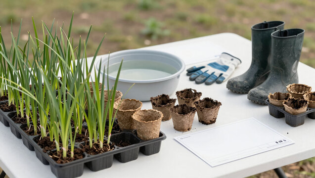 Wetland restoration seedling table with native sedges
