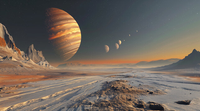 Gas Giant with Moons