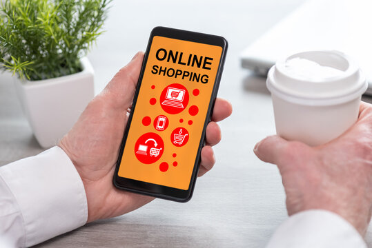 Online shopping concept on a smartphone