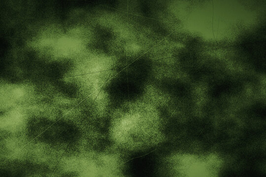 Abstract deep green grainy texture background with subtle light variations and scratched overlay for a grunge aesthetic.